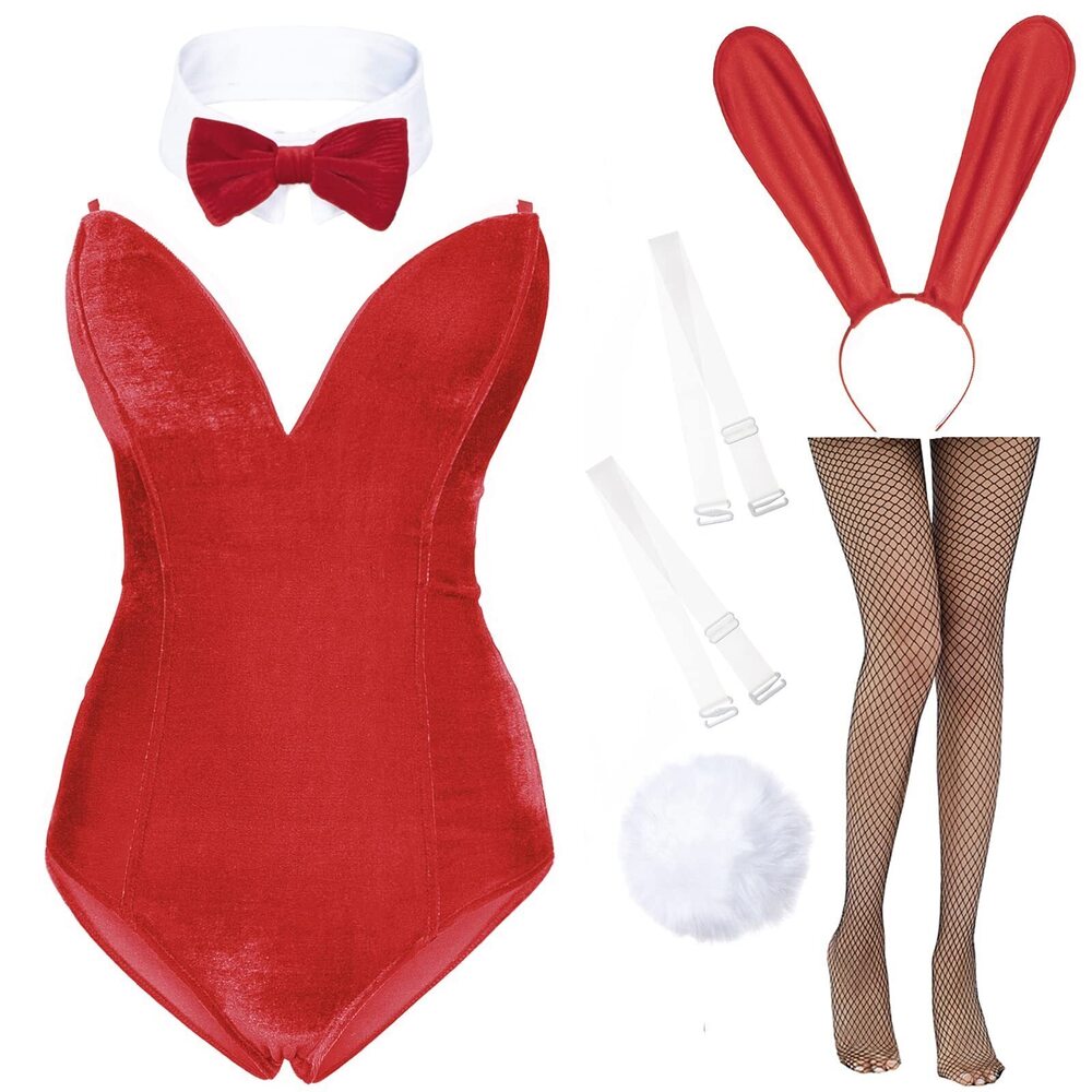 8014 Anime Bunny Girl Costume One Piece Bodysuit Halloween Cosplay Catsuit